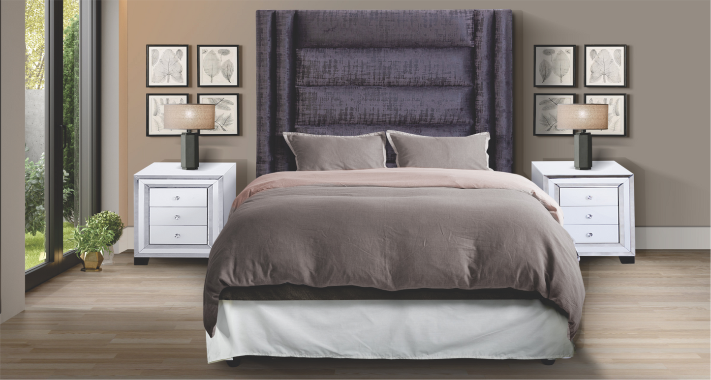 PLUTO QUEEN HEADBOARD - CHARCOAL (EXCLUDES PEDESTALS)