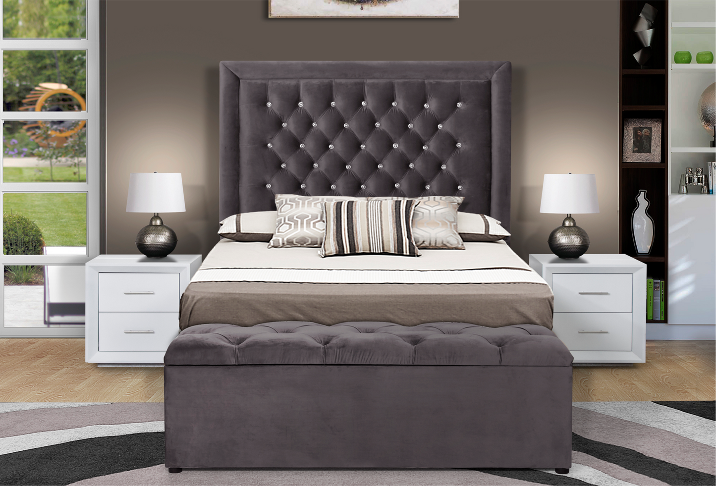 NEPTUNE QUEEN HEADBOARD + BLANKET BOX (EXCLUDES PEDESTALS)