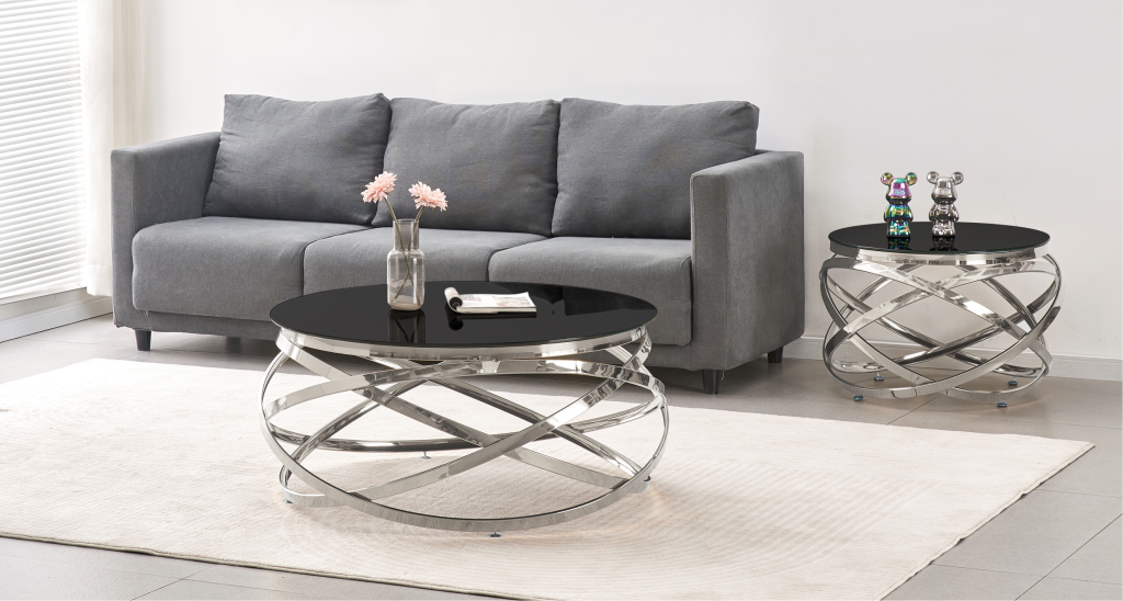 E5015 COFFEE TABLE GOLD / SIDE TABLE