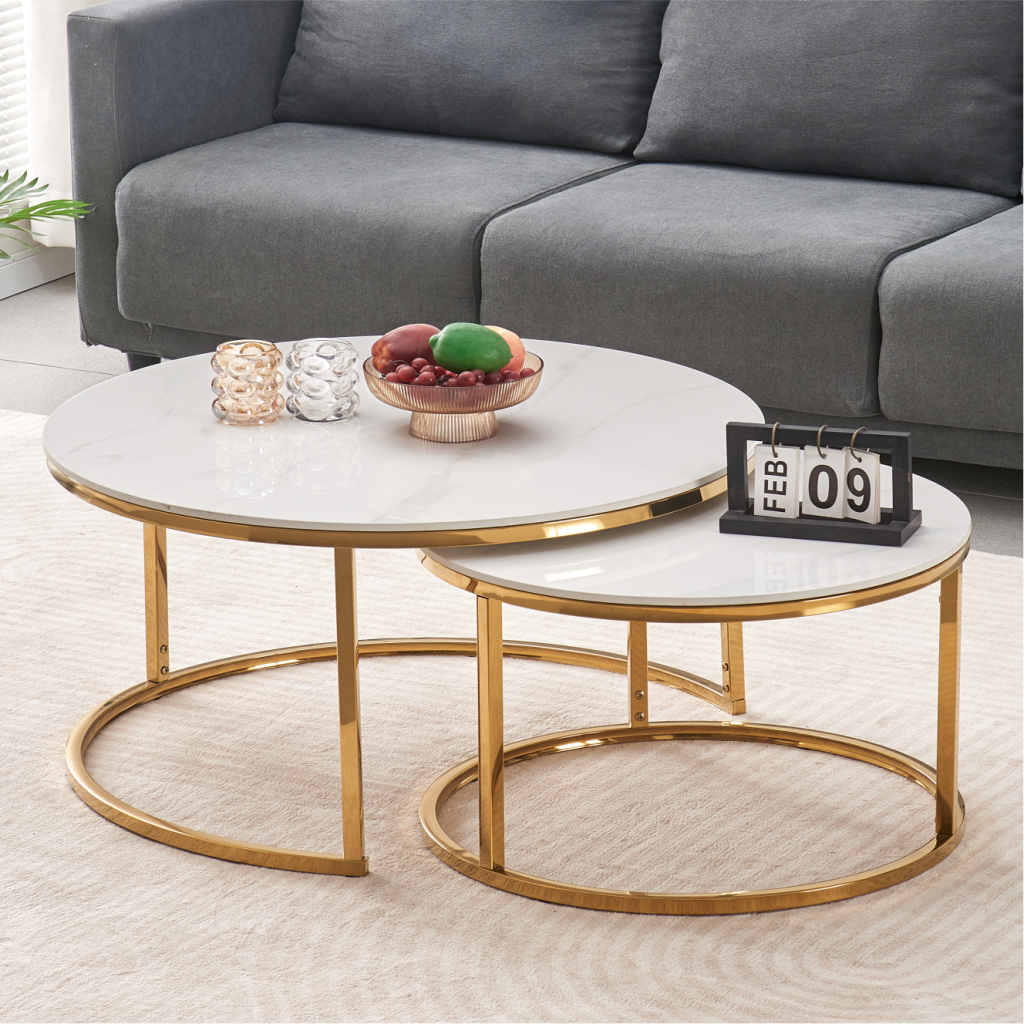 H211 NESTING COFFEE TABLE SET GOLD