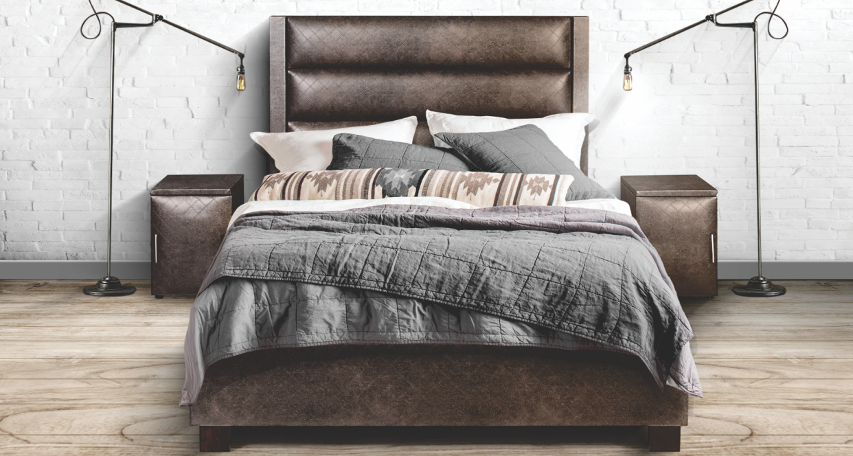 3 PC ANGELA SLEIGH BED INCLUDING 2 PEDESTALS (EXCL BASE & MATTRESS)