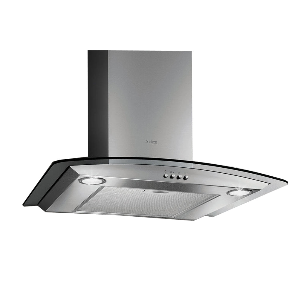 ELICA 60CM CURVED GLASS COOKER HOOD WALL MOUNTED- STAINLESS STEEL 10/CIRCUS60