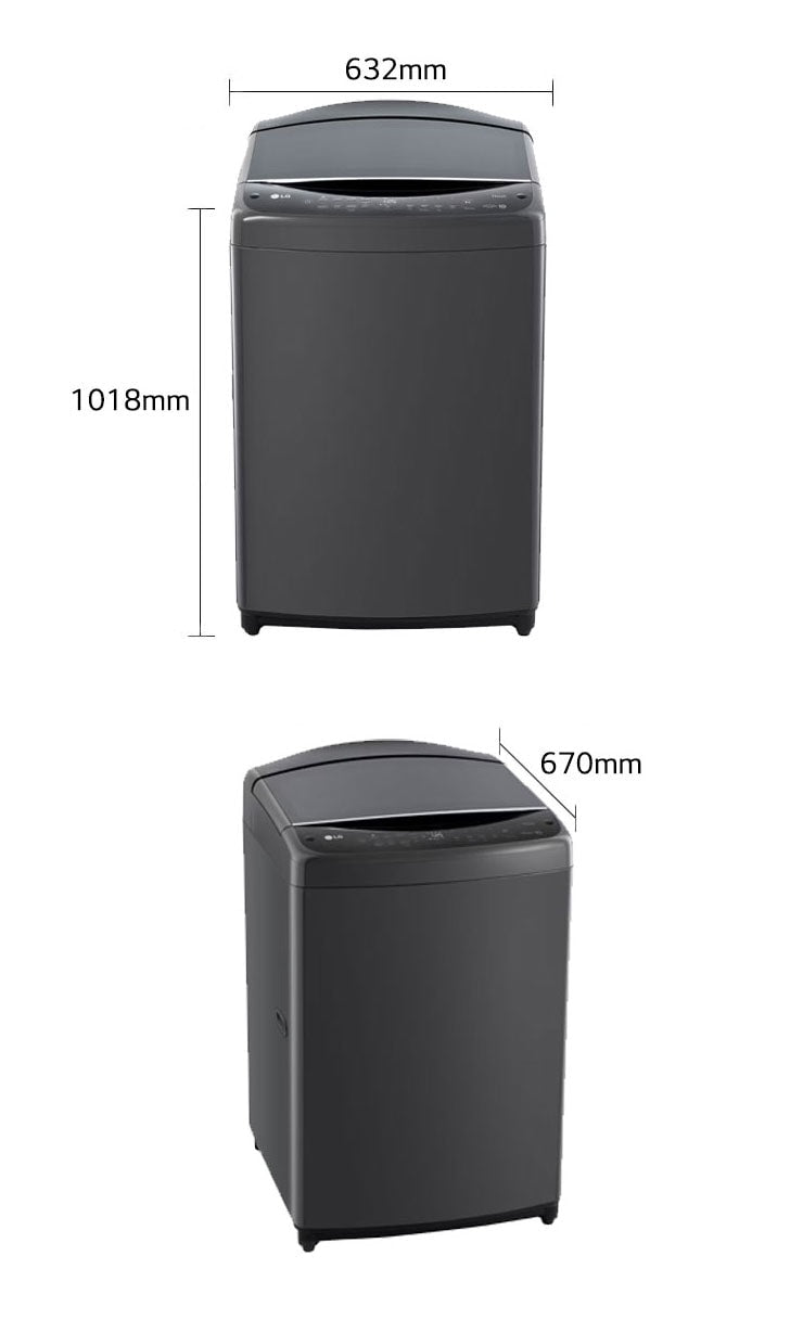 LG 19kg Top Loader with AI DD™ in Black Finish