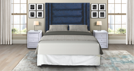 PLUTO QUEEN HEADBOARD - NAVY (EXCLUDES PEDESTALS)