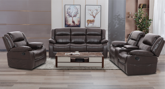 H369 3Pc RECLINER SET IN BROWN