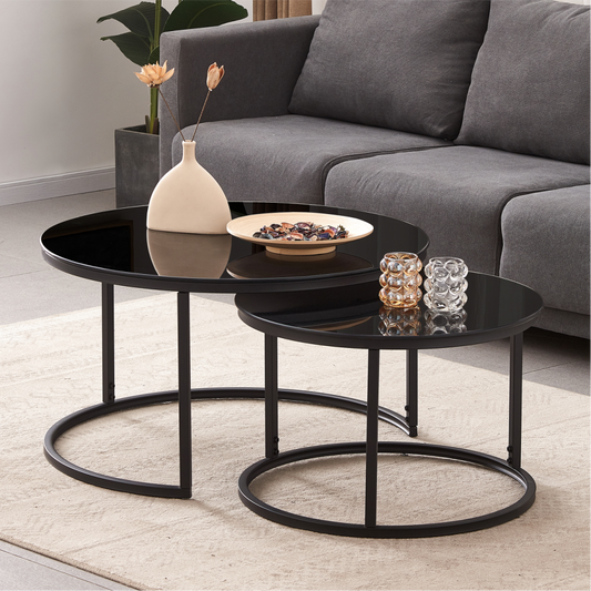 H211 NESTING COFFEE TABLE SET BLACK