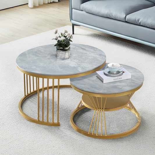 ZEMURA GOLD COFFEE TABLE SET