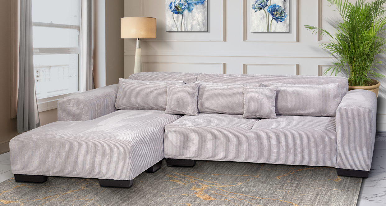 KATRINA CORNER LIGHT GREY LOUNGE SUITE